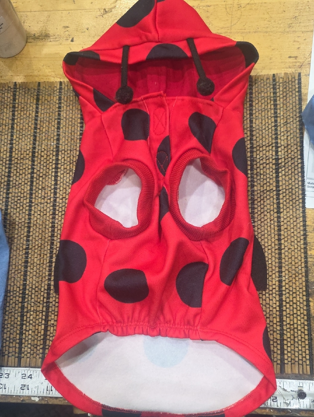 Red Polka Dot Dog Hoodie - Ladybug Style Looks Like MEDIUM